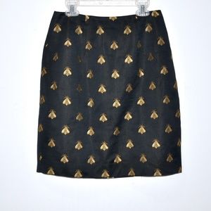 STEVEN STOLMAN Black Gold BEE Embroidered Skirt - Sz 4, XS